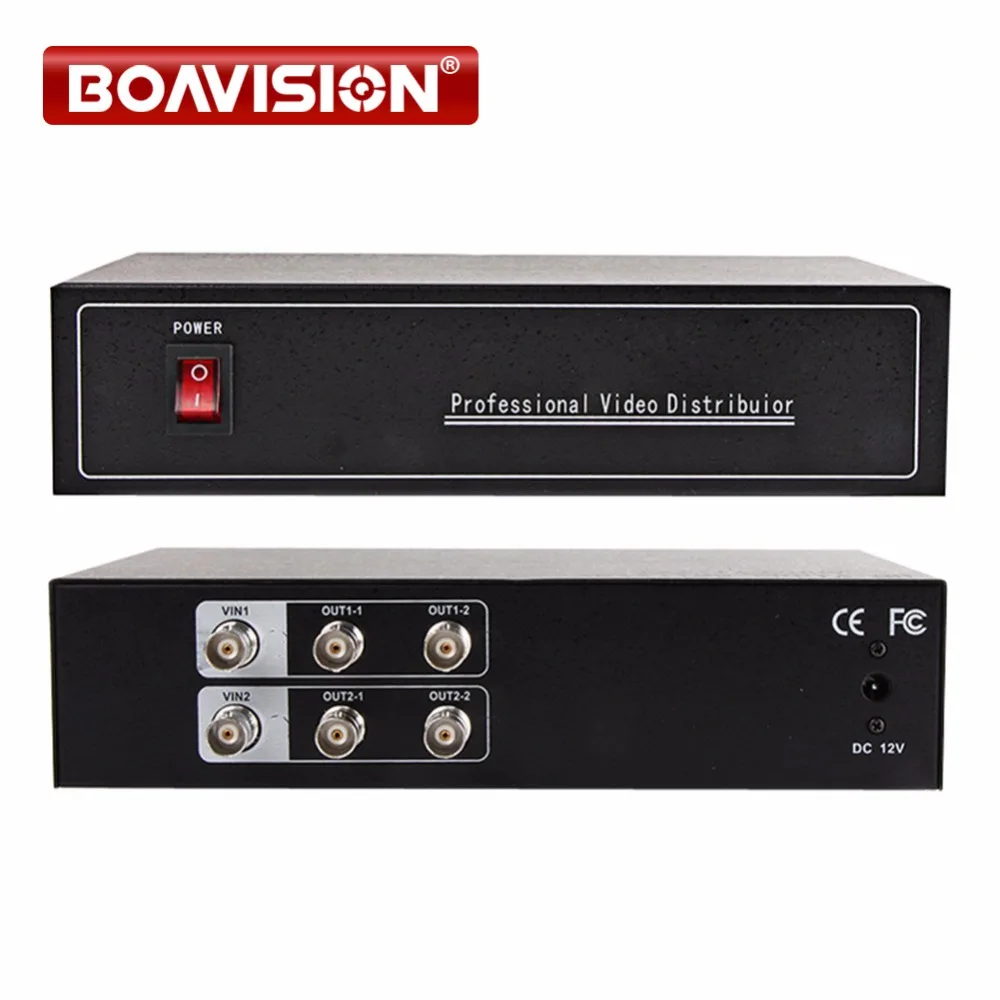 

2 To 4 Video Splitter/HD Video Distributor BNC 2 Input 4 Output,Support HD AHD/CVI/TVI Camera In&Out,Distance Max To 300-600M