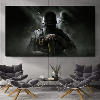 

1 Piece HD Soldier Painting Video Games Tom Clancy's Rainbow Six Siege Poster Canvas Paintings Wall Art for Home Decor