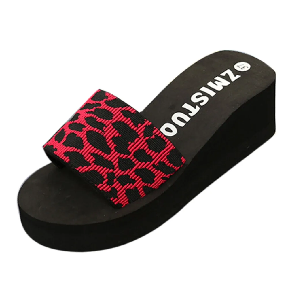 

2019 Summer Flip Flop Women Shoes Platform Bath Slippers Wedge Beach Slope Flops Summer Slippers Women Shoes