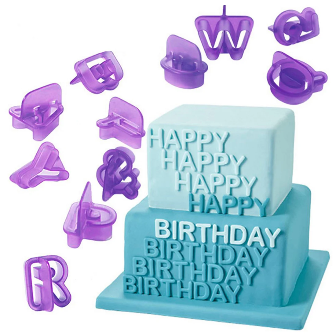 

40pcs Alphabet Number Letter DIY Character Fondant Cake Decorating Set Icing Cutter Mold Moulds Cake Baking Tools Decor