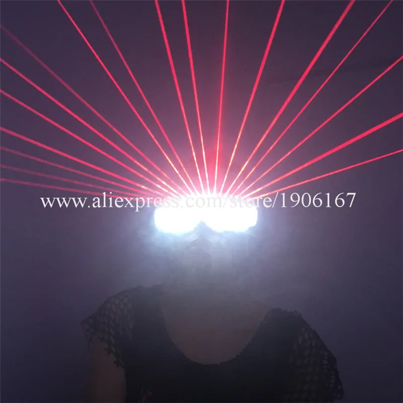 3 Pcs Led Luminous Red Laser Party Glasses With 18 Pcs Lasers Laserman