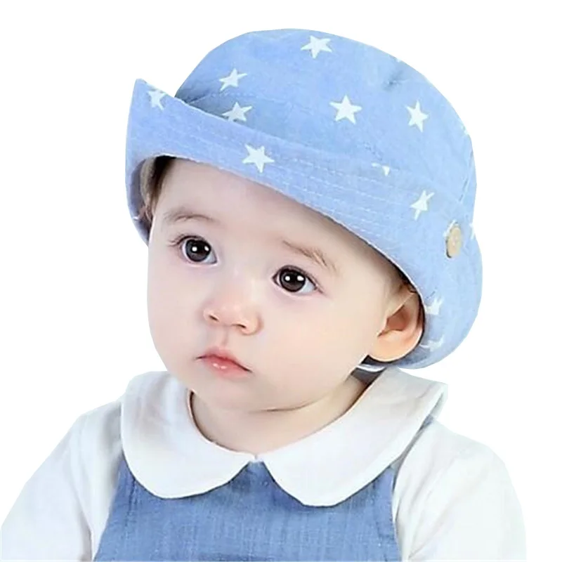 Fashion Stars Baby Boy Hats Beach Bucket Sun Hat Cowboy Cap Spring Summer Autumn Kids Hats Girls