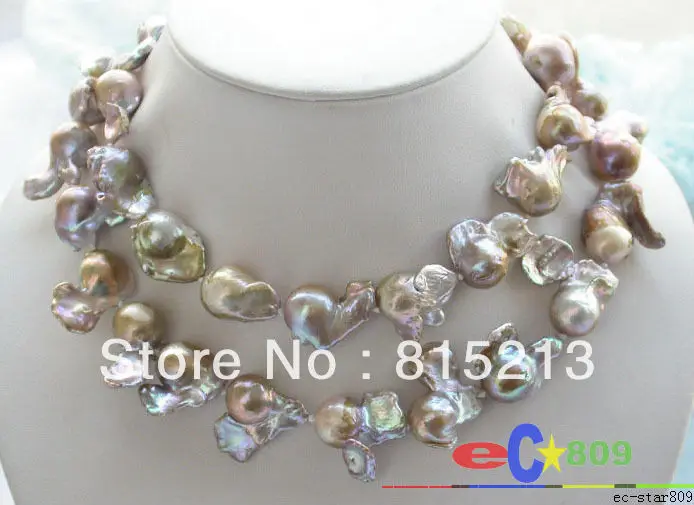 

ddh001486 HUGE 32" pink lavender BAROQUE KESHI REBORN PEARL NECKLACE