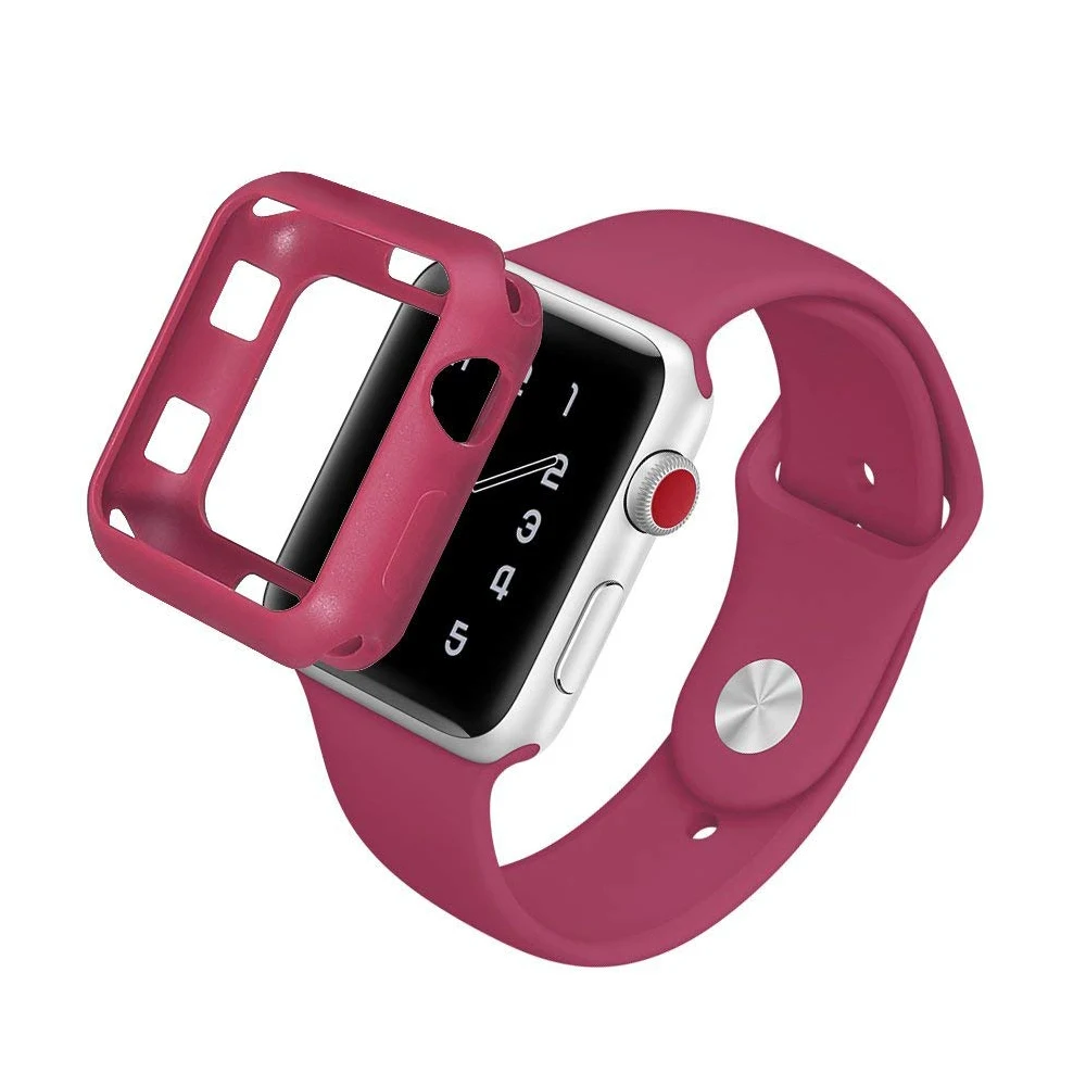 

Soft Silicone Protection Cover For Apple Watch Case 42mm 38mm iWatch Series 3 2 1 protective case watch accessories watch shell