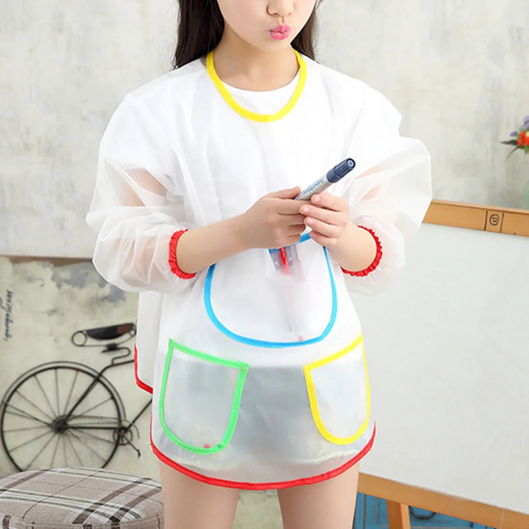 New Waterproof General Kids Antifouling Painting Apron Blouse Girl Boy School Smock