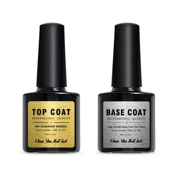 

Two Bottles Of Gel Nail Polish Absorb UV Top Coat + Base Coat Polish 8ml Gel Nail Polish Lacquer Long-Lasting Nail Art Set