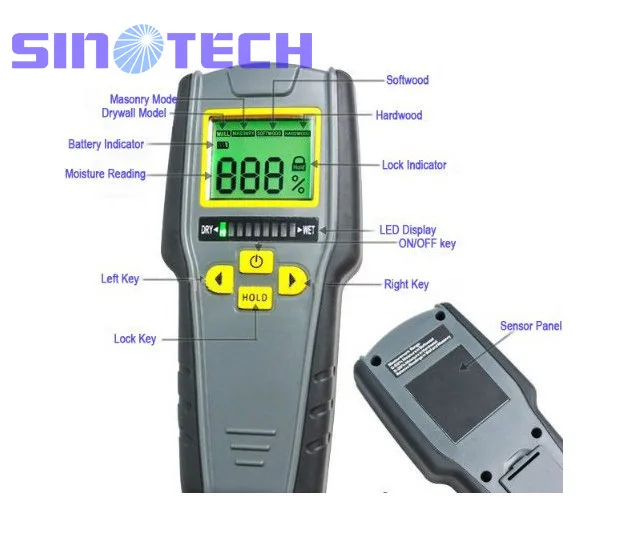 

4 In 1 drywall/masonry/woodmoisture Multifunction Gauge building material detector SK318