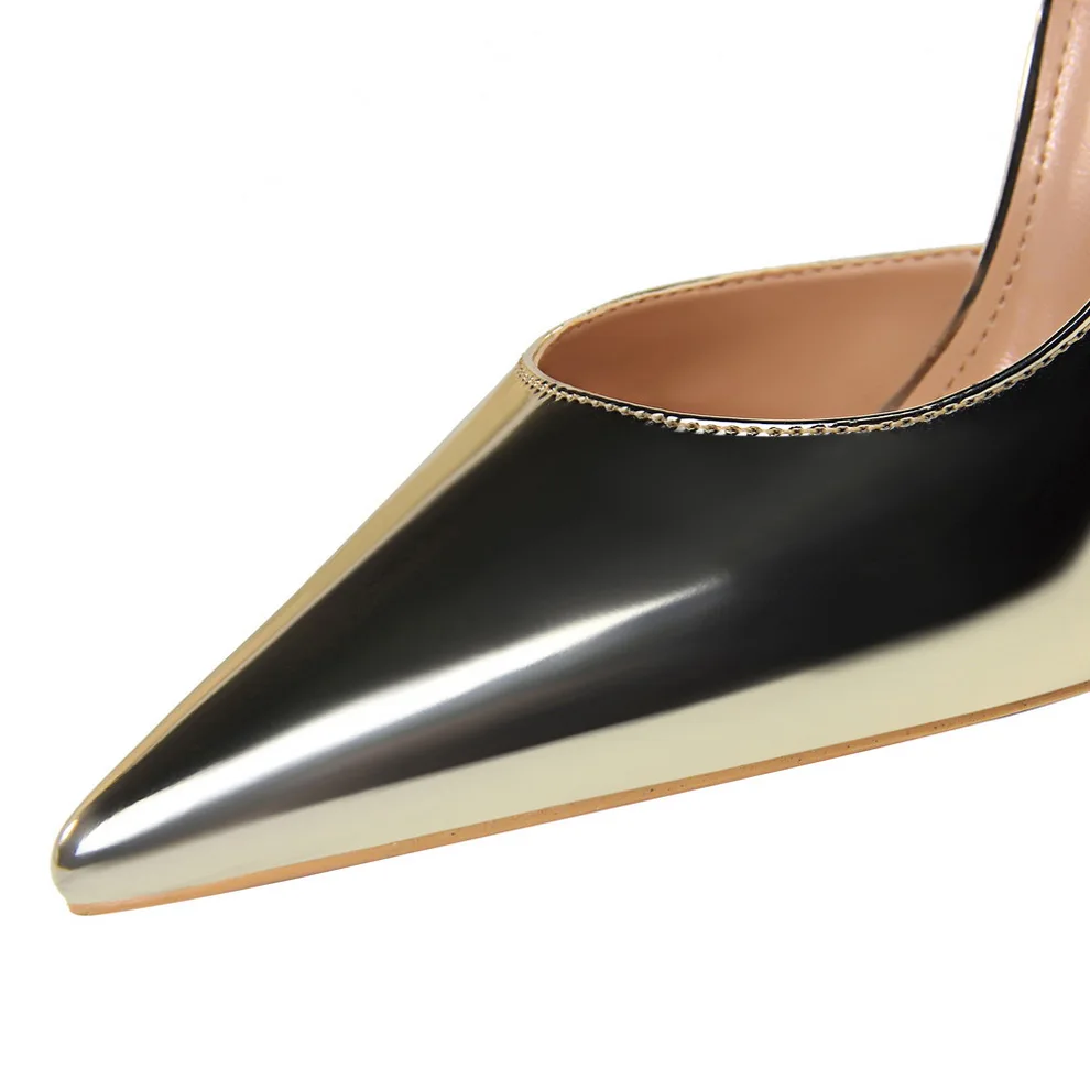 Новинка года; женские туфли-лодочки золотистого цвета на высоком каблуке 10,5 см; роскошные женские туфли; Escarpins; туфли на высоком каблуке; большие размеры 43