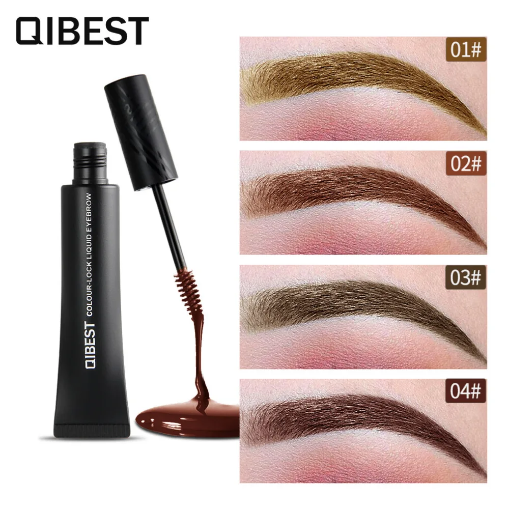 Qibest Brand Eyebrow Enhancers Kits Waterproof Eyebrow Black Brown Pigments Liquid Eye Brow