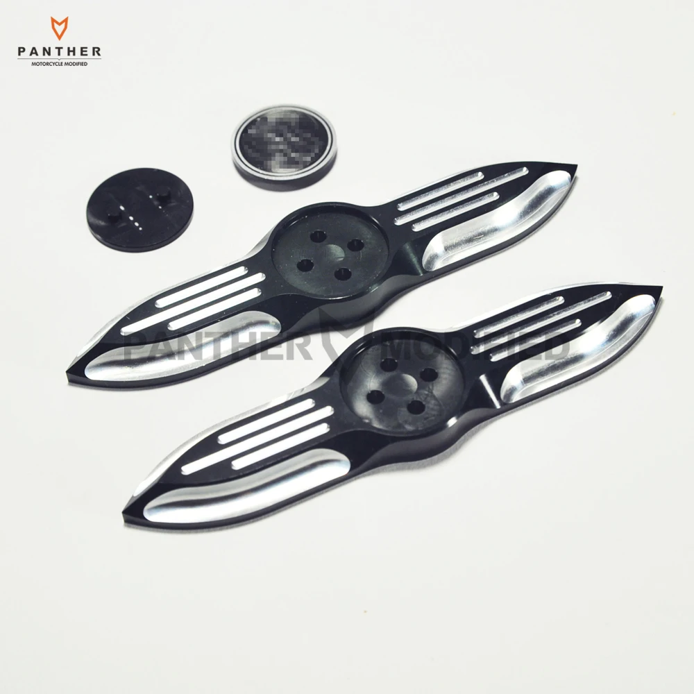 

Aluminum Black Deep Edge Cut Motorcycle Upper Fork Slider Covers medallions case for Harley Touring Model