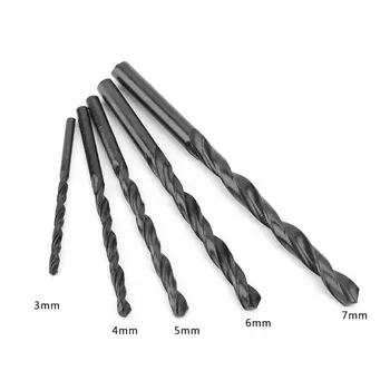 

10pcs HSS 4241 High Speed Steel Twist Drill Bit Black Straight Shank 3 4 5 6 7mm