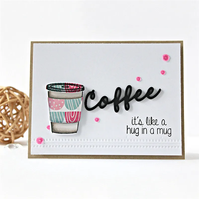 

GJCrafts 7Pcs Coffee Cup Metal Cutting Dies for Scrapbooking Craft New Arrival 2018 Embossing Stencil Card Decoration Die Cut