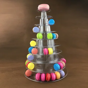 

10 Tier Macaron Tower Cake Stand PVC Tray Display Cake Display Stand Round Rack Wedding Birthday Cake Decorating Tools