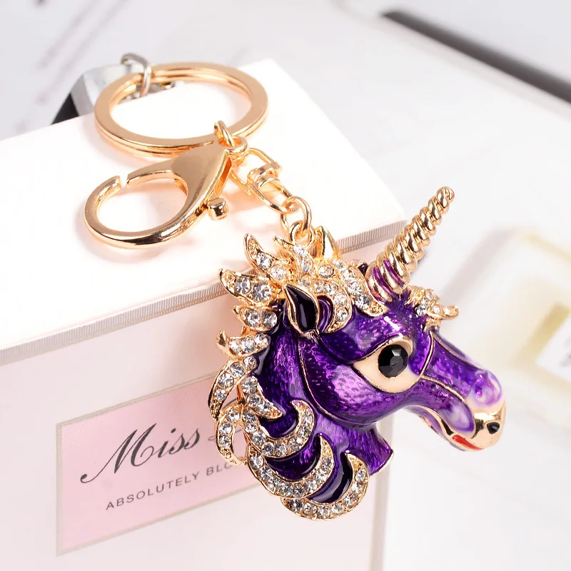 

2018 New Creative Unicorn Keychains Fashion Key Chain Car Key Ring Holder Alloy Keyrings Women Girls Bag Charm Pendant