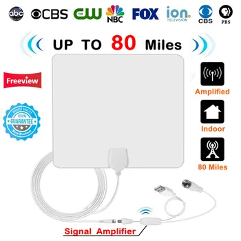 

Signal Booster Cable TV Surf Radius Fox Antena 80 Miles Indoor Digital HD TV Antenna with Amplifier Freeview Antennas DVB-T2 DTV