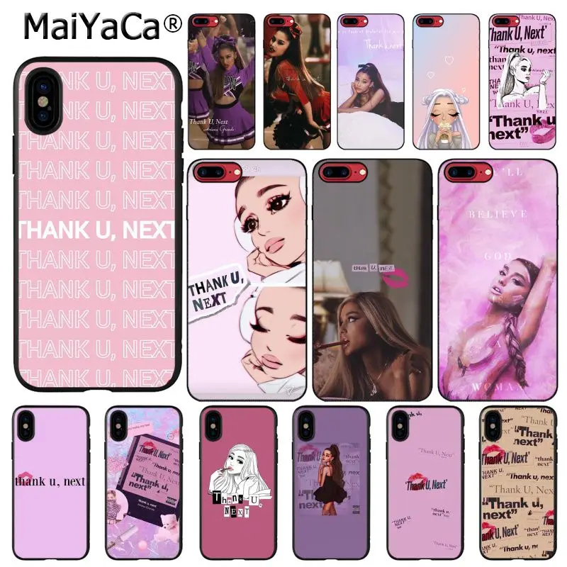 

MaiYaCa Thank U, Next Ariana Grande Luxury Unique Design Phone Cover for iPhone 6S 6plus 7 7plus 8 8Plus X Xs MAX 5 5S XR 10