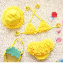 Новое поступление Детские Дети Купальник качество детский костюм для плавания, для девочек подростков для плавания из двух частей Детские Банные костюм пляжная одежда 1-9Years