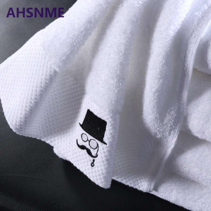 AHSNME вышитые узоры парные банные полотенца набор 70x140 см каждый 600 г Экстра Большое
