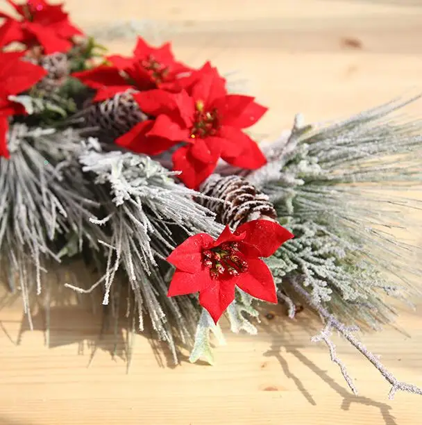 10 шт., искусственные цветы для рождественской елки, украшения для рождественской елки, подвесные цветы для декорации, цветы для Рождества