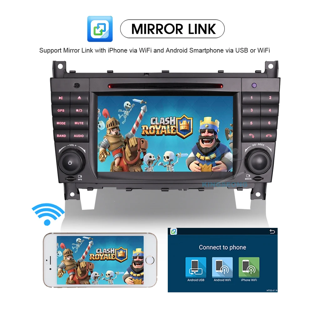 Discount 7" Android 7.1.2 Autoradio Car DVD CD Player GPS Navigation for Mercedes Benz C-Class W203 CLC W203 CLK Class W209 Radio 3G OBD 2