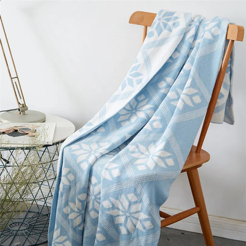 

Hot Geometric Knitted Blankets for Beds Supper Home Spring Autumn Warm Plaids Couvertures Bedspreads On Sofa manta Throw Blanket