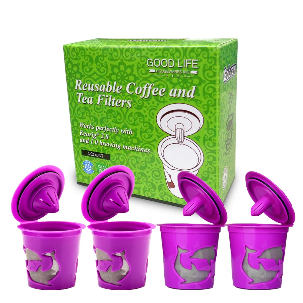 

4 & 8 Reusable Refillable k-Cups Coffee Filter Accessories for Single Cup Brewers