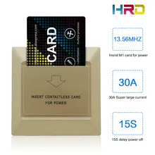 13.56 mhz Interruptor Cartão 180 ~ 250 v Interruptor 30A Avião Ouro Inserir o Cartão para Obter Energia Utilizada para o Hotel /hotel/Sala de Escritório + cartão 2