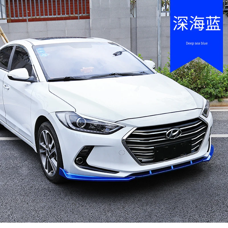 Fit For Hyundai Elantra 2017 2018 ABS Car Exterior Front Bumper Lip Spoiler Trim