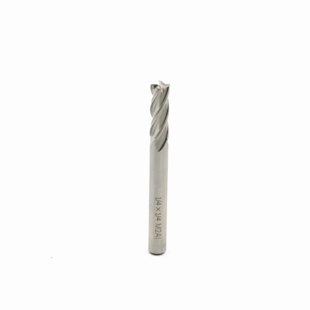 

New 4Flutes 4F 1/4*1/4 M2AI Dia 1/4 End Mill Router Bit Milling Cutter Machine CNC Drill Tool Super-Hard High Speed Steel