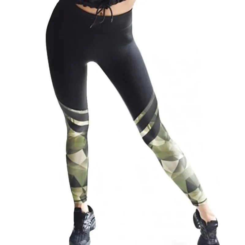 

NDUCJSI Women's Leggings Bodybuilding Fitness Leggings High Waist Stripe Sportswear Army Green Push Up Legging Plus Size Pants