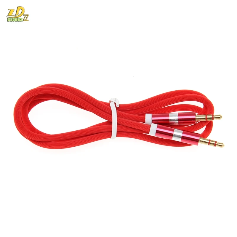 LF Stripe pure color Audio Aux Cable Jack 3 5 mm Male to Male For iPhone Car Headphone Speaker Wire Line wholesale 300pcs lot
