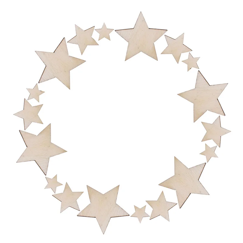 

100pcs/set Wooden Mini Mixed Wood Star Embellishment Cardmaking Scrapbooking Crafts Drop ship
