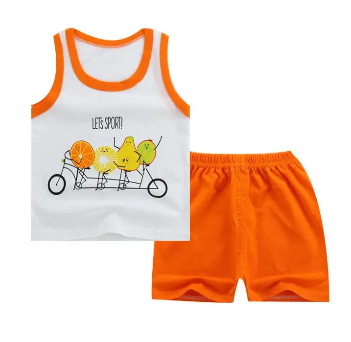 BOVURRL/ г. Модная одежда для маленьких мальчиков топы с карманами, жилет и штаны комплект одежды из 2 предметов, одежда для мальчиков и девочек - Цвет: fruit
