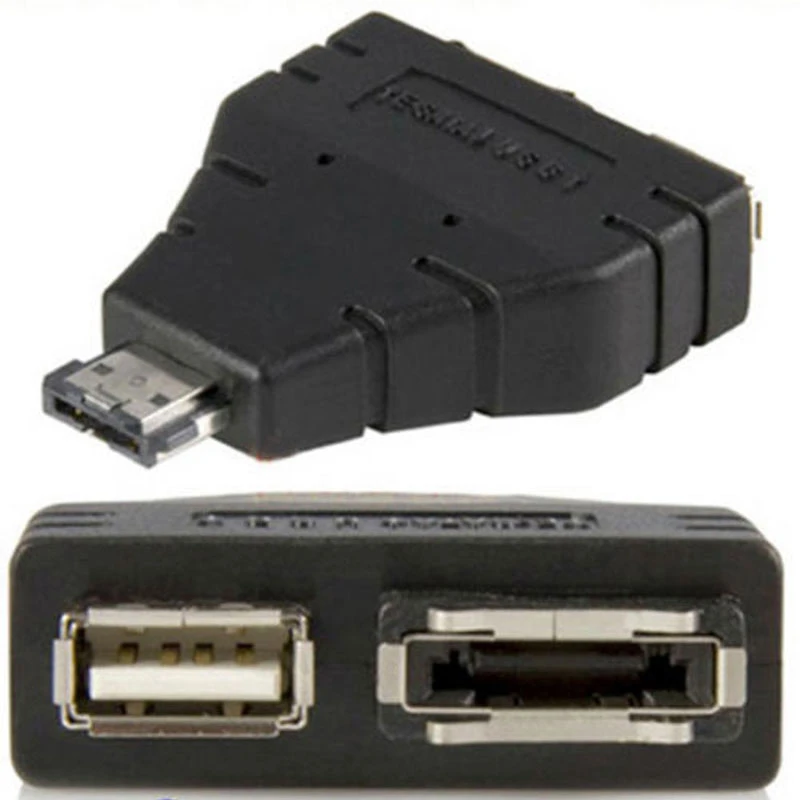 ESATAp (Power over eSATA) macho Combo A USB 2,0 A hembra + adaptador hembra  eSATA|Conectores y cables de ordenador| - AliExpress