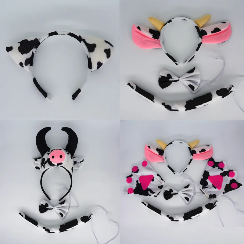 

Animal Little Milk Ear Headband Bow Tie Tail Party Fancy Dress Cosplay Props For Kids Boy Girl Carnival Halloween Christmas