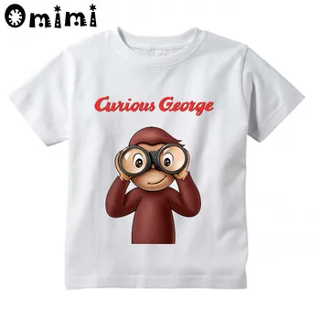 

Kids Curious George Design T Shirt Boys/Girls Kawaii Cute Cartoon Short Sleeve Tops Children's Funny T-Shirt,ooo3067