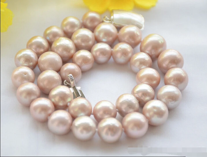 

Free shipping >>>>>z6465 AA++ 13mm ROUND LAVENDER Edison Freshwater cultured PEARL NECKLACE 17INCH