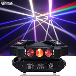 Мини светодиодный 9x12 Вт Светодиодный светильник-паук RGBW DMX сценический свет Dj светодиодный паук со вращающейся головой луч света для