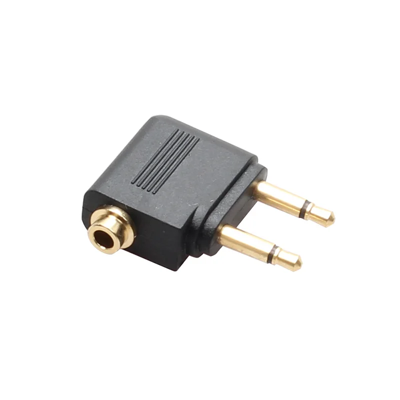 10pcs Aircraft Headphone Conversion Plug Aircraft Special Audio Adapter Gold Plated Revolution Jack 3 5MM Female Seat