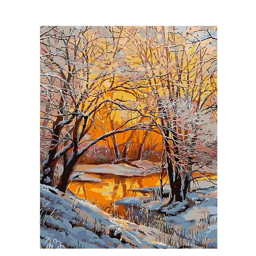 

DIY Digital Painting By Numbers Package boskage oil painting mural Kits Coloring Wall Art Picture Gift frameless