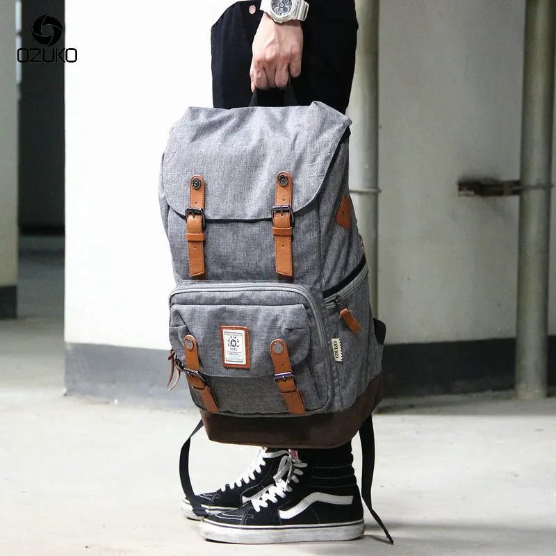 

OZUKO 2017 The New High Quality Large Capacity Bagpack Laptop Bag Casual Men Backpack Fashion Unisex Women backpack Travel Bags