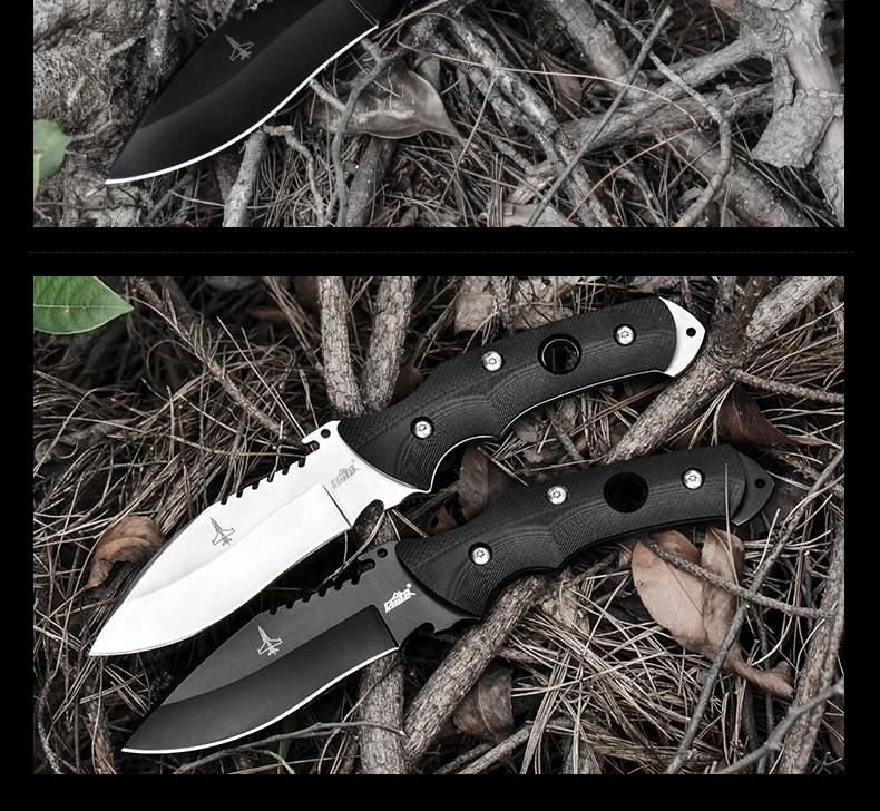 CIMA черный нож Полный Тан Открытый выживания фиксированным лезвием охотничий нож