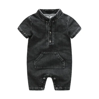 

0-2T Summer Hot Selling Baby Boys Casual Jumpsuit Infant Kids Denim Short-sleeved Bodysuit Newborn Newly Fashion Outfits
