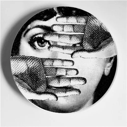 Rosenthal Piero fornasetti таблички черный/белый иллюстрации висит блюда по производству образцов/дома/отеля Декор Кавальери уход за кожей лица керамические изделия - Цвет: 6