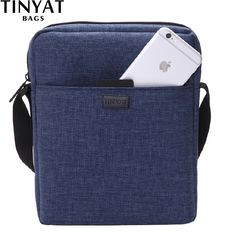 TINYAT Men Handbag Bag New Male Men's Shoulder Bag For Ipad Canvas Crossbody Bag Light Waterproof Messenger Bag Casual Blue 510