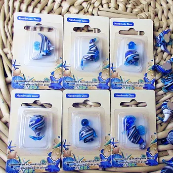 

Custom hand made lampwork Water mark pattern glass sea horse/ Whale/Penguin/Fish/Sea Lion/Turtle miniature Figurines pendant