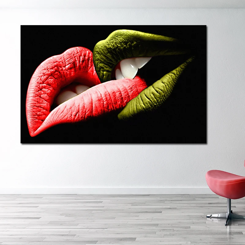 

Abstract Art Wall Posters For Living Room Colorful Lips Canvas Print Wall Pictures Modern Cuadros For Home Decor Unframed