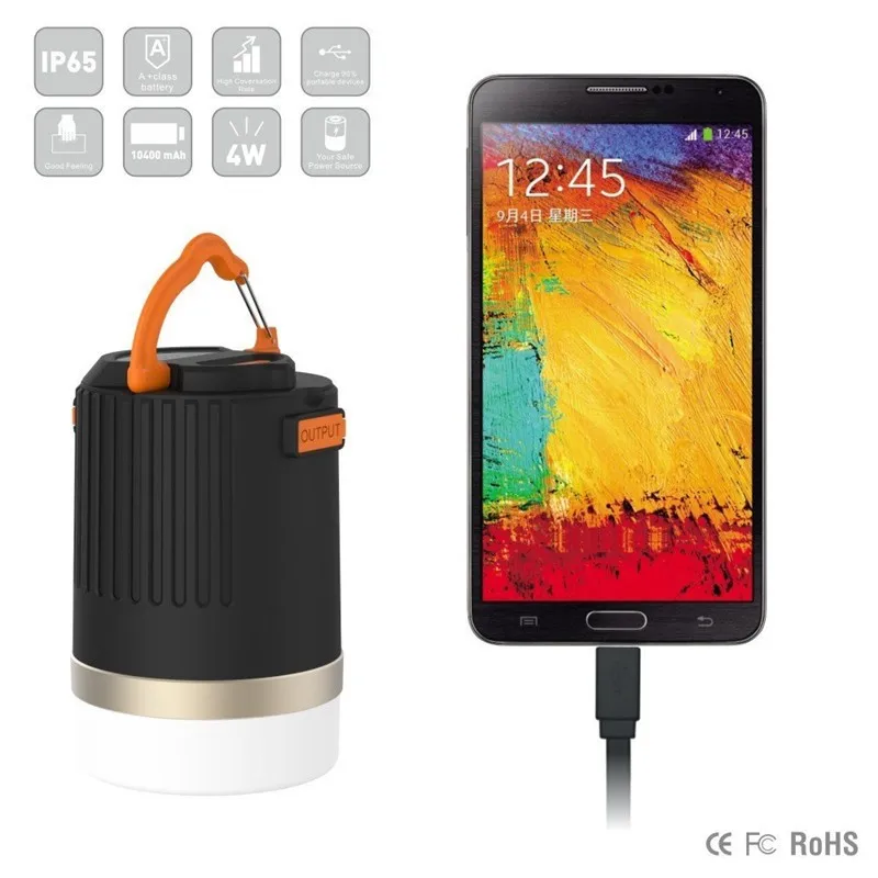 LED Camping Lantern with 8800mah Power Bank for Hiking & Illumination & Phone Charging