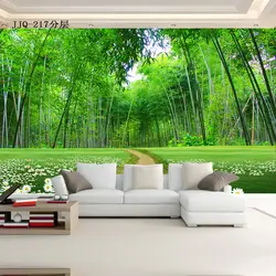 Большие фрески 3D ТВ фон стены гостиной трехмерные бамбуковые лесные тропы индивидуальные обои спальня бамбуковый узор