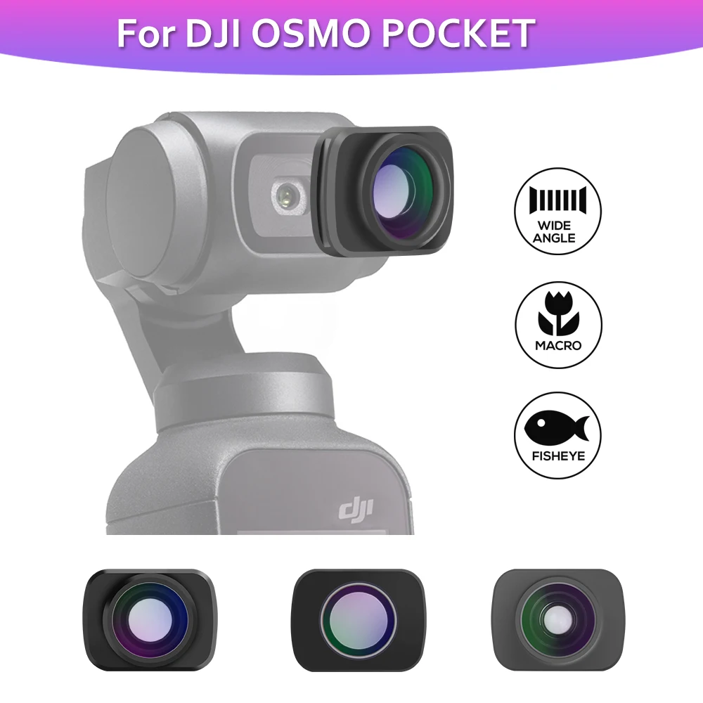 

MISUTA Wide Angle Macro Fisheye Lens Camera Kit For DJI Osmo Pocket Vlog Shooting Pocket Lenses Handheld Gimbal Lens AccessorieS